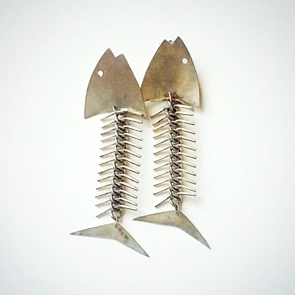 Jewelry - Linda Hesh | Vintage Fish Skeleton Earrings